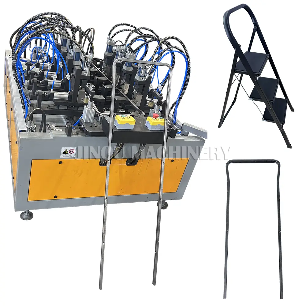 Punching the Rear Rail of the Metal Step Ladder